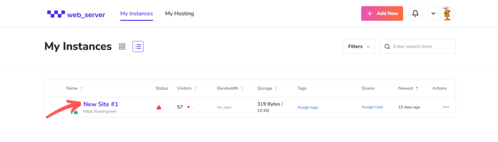 Access the Staging Option