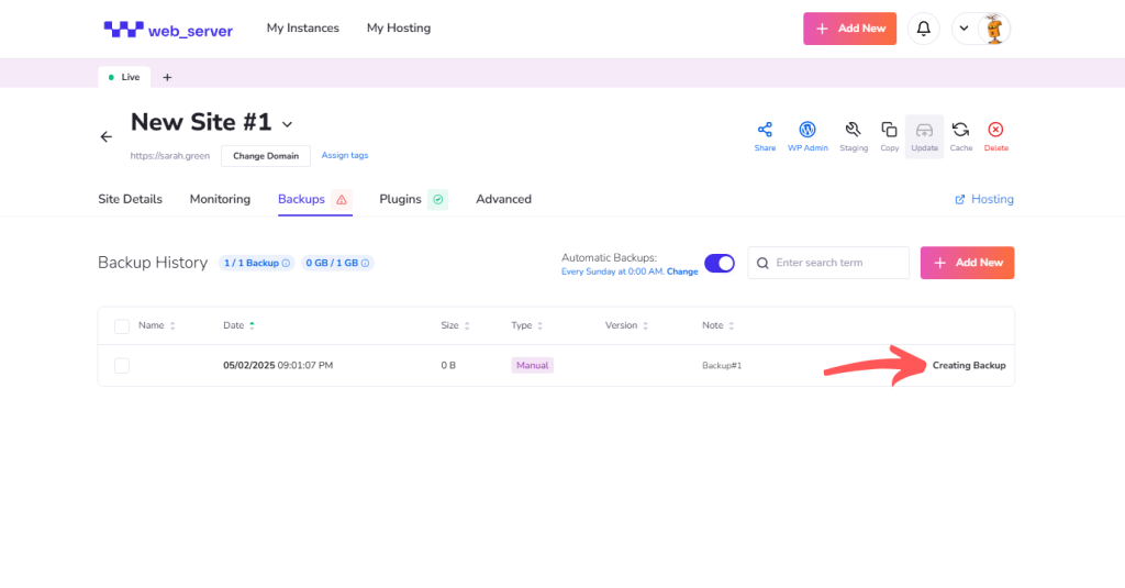 Creating Backup