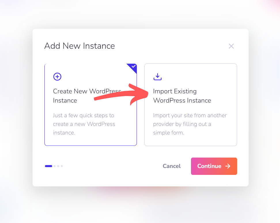 Import Existing WordPress Instance