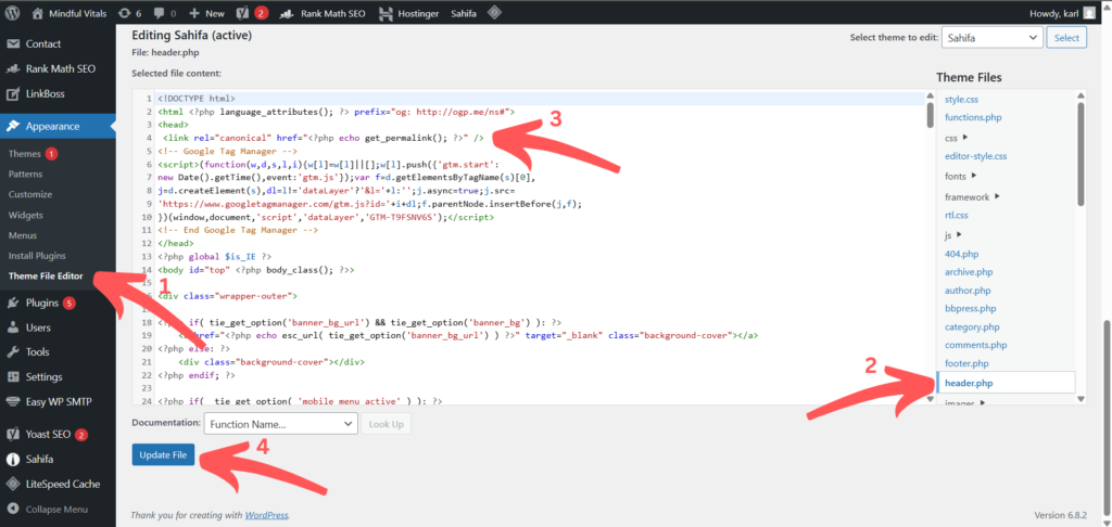Manually Adding Canonical Tags